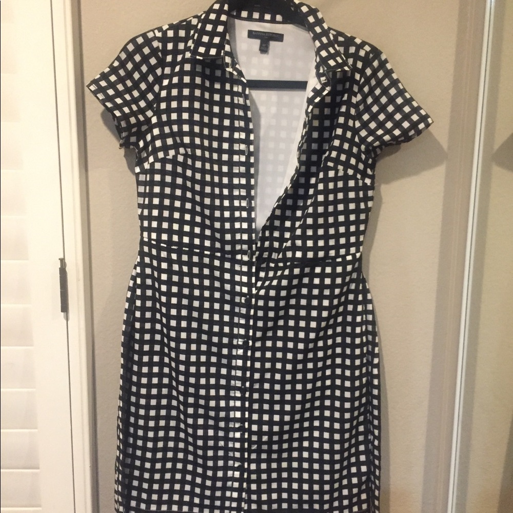 Banana republic checkered dress NWOT